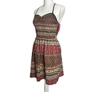 Xhilaration mini dress with pattern and spaghetti straps